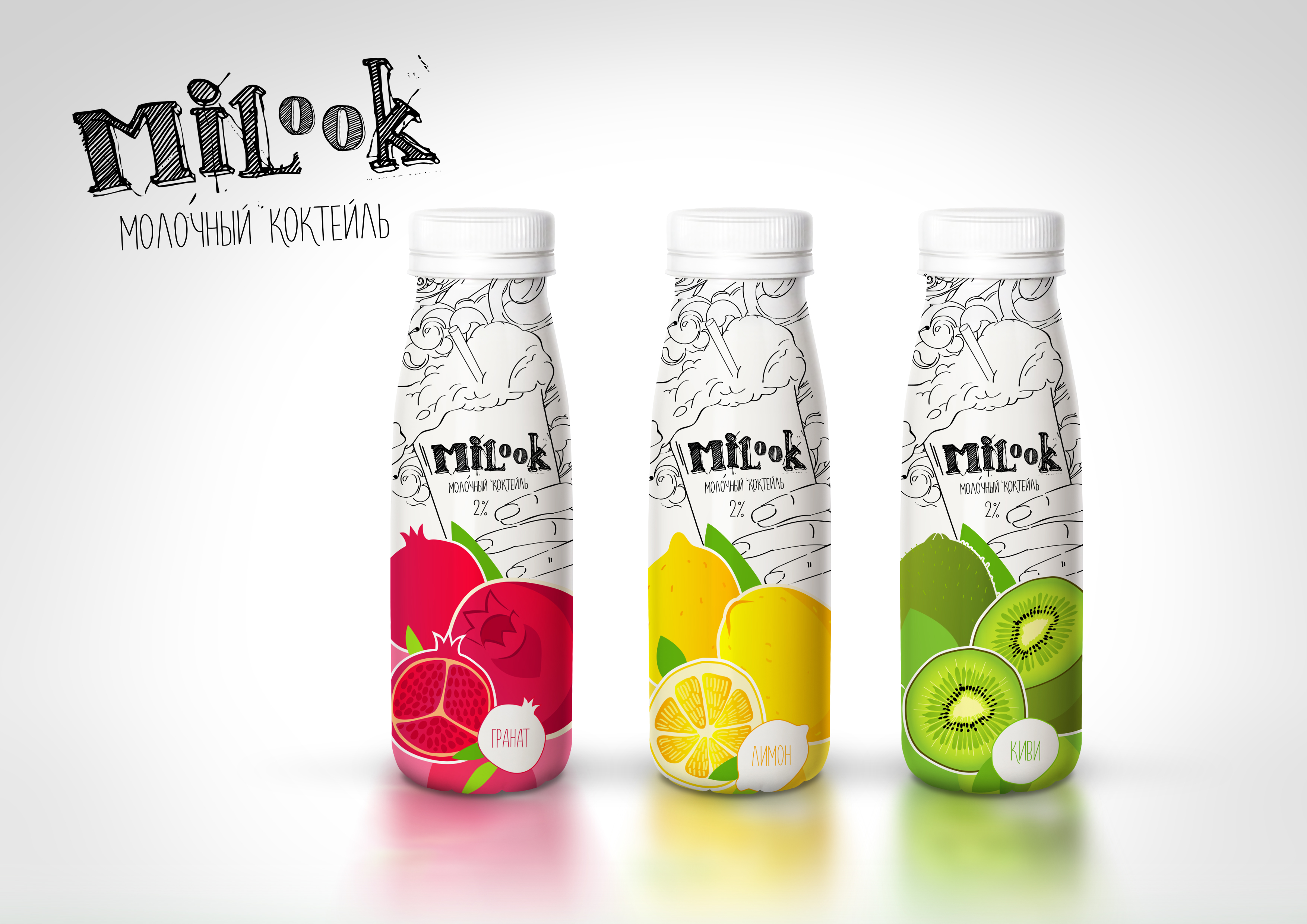 Логотип молочных коктейлей MILooK от креативного агенства Irons