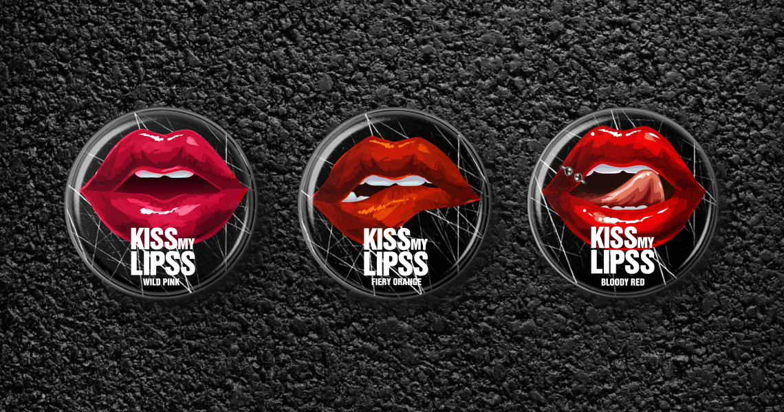 Логотип блеска для губ KISS MY LIPS